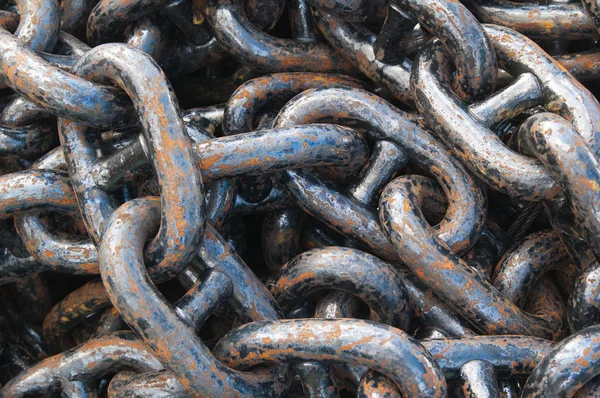 Stock image Old rusty anchor chain, close up