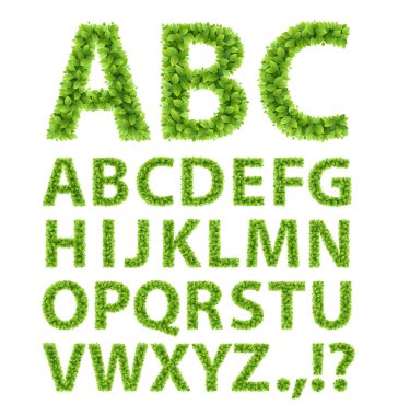 Green Leaves font clipart