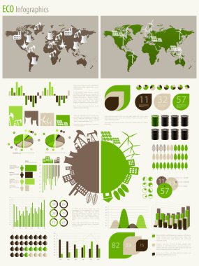 Green energy and ecology Infographic clipart