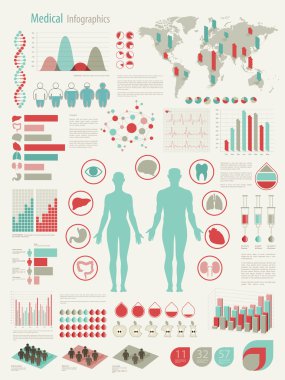 Medical Infographic set with charts clipart