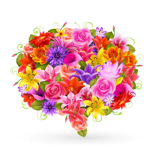 Καλοκαίρι πώληση φούσκα, πολύχρωμα λουλούδια. — Διανυσματικό Αρχείο