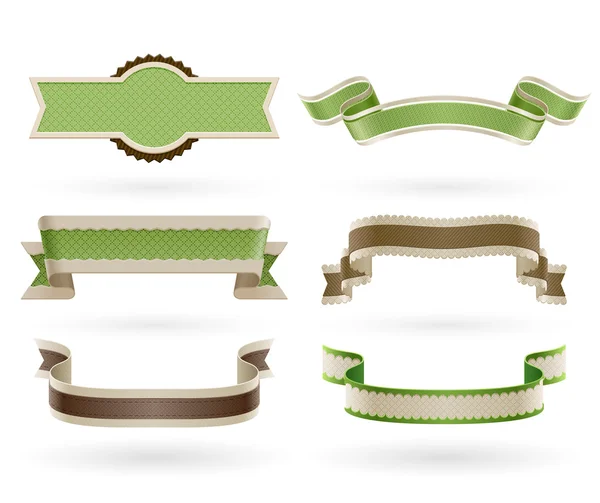 Set of retro Eco ribbons. — Stock Vector