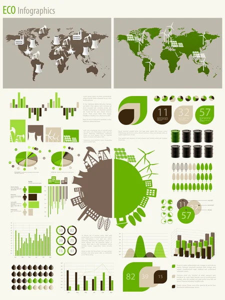 Zöld energia és ökológia Infographic — Stock Vector