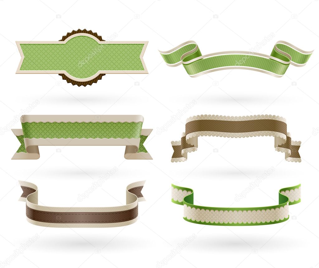 Set of retro Eco ribbons.