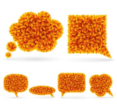 Set of Autumn Bubbles for speech. clipart