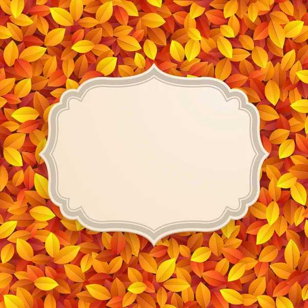 Vintage card on autumn leaves texture. — Stock Vector