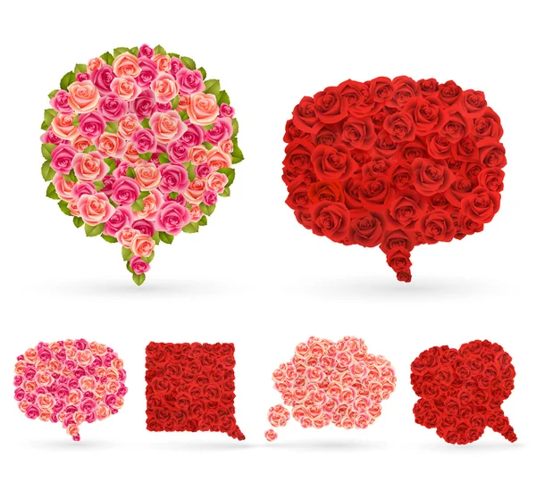 Set of rose bubbles for speech. — Stock Vector