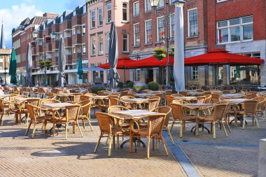 Street cafe on the square in Gorinchem. Netherlands clipart