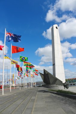 Monument on waterfront of Rotterdam. Netherlands clipart