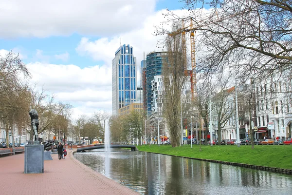 On streets of the city of Rotterdam. Netherlands — Stock Photo, Image