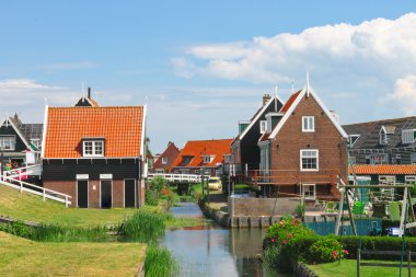 Rural street on the island Marken. Netherlands clipart