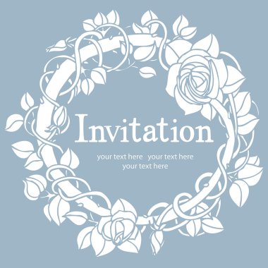 Invitation blue card clipart