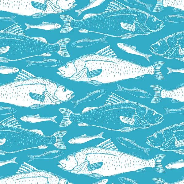 Balık sorunsuz arka plan — Stok Vektör
