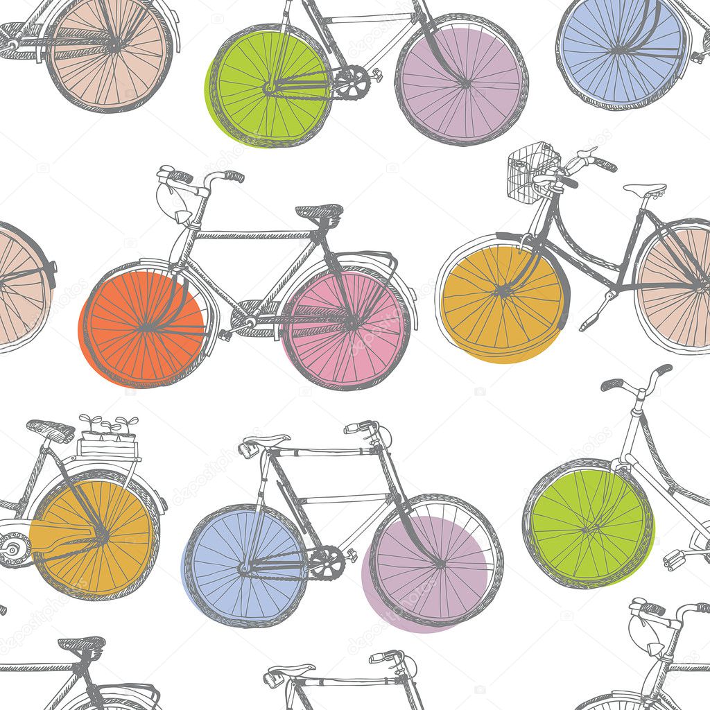 Vintage colorful bicycle background
