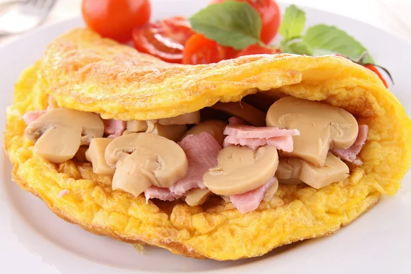 Fried omelette with mushroom — Stock Photo, Image