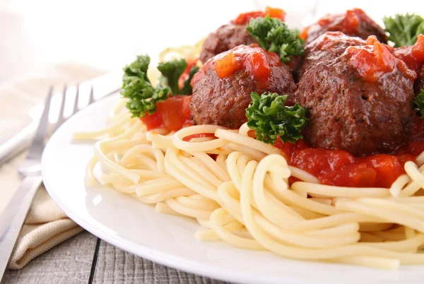 Spaghetti and meatball — Stock Photo, Image