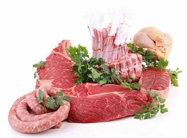 Assortiment van verse rauwe vlees — Stockfoto