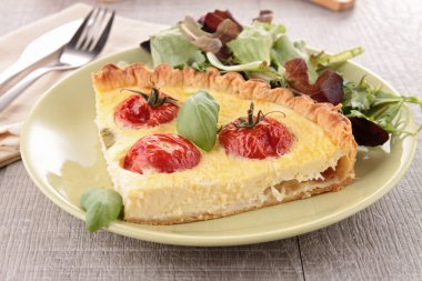 Cherry tomato and basil quiche