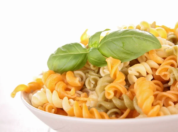Pasta and basil — Stock Photo, Image