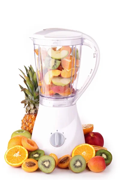 Blender with assortment of fruits — Stock Photo, Image