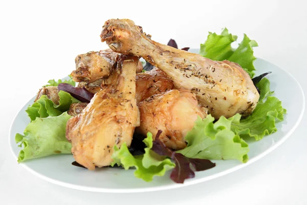 Pollo arrosto e verdure — Foto Stock