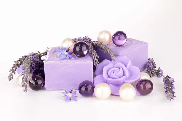 stock image Lavender soap and decoration
