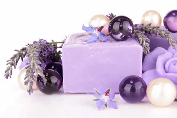 stock image Lavender soap and decoration