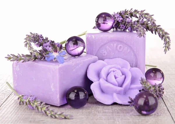 stock image Lavender soap and decoration