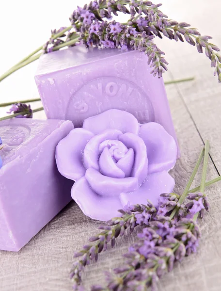 stock image Soap and lavender flower