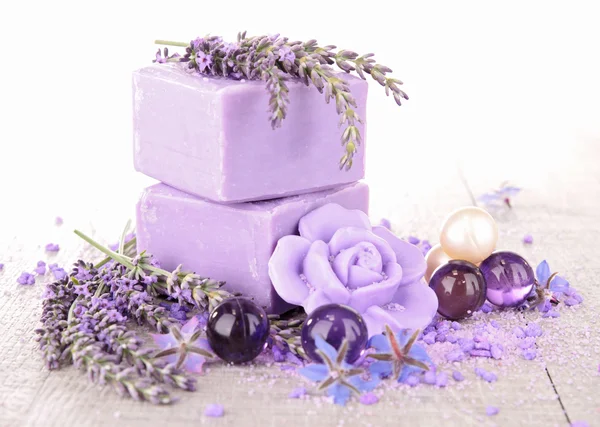 stock image Soap and lavender flower