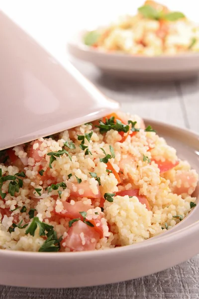 stock image Tagine, couscous salad with vegetables