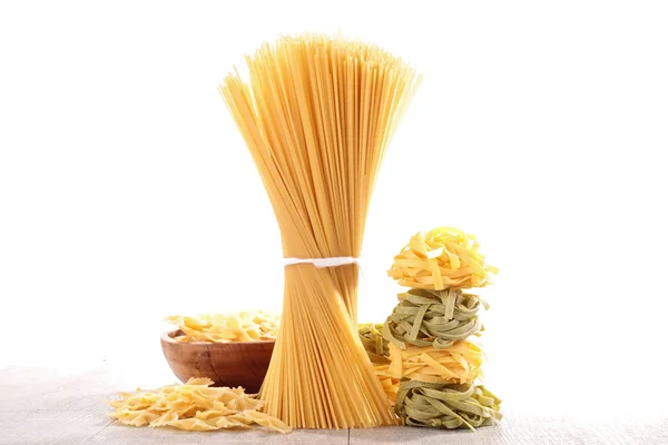 Sortiment av rå pasta — Stockfoto