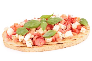 Bruschetta domates, mozzarellla ve fesleğen ile