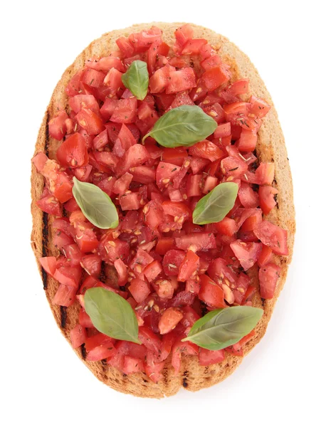 토마토와 바질을 곁들인 브루스 체타 — 스톡 사진