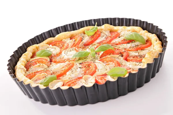 Tomato,cheese and basil tart — Stock Photo, Image