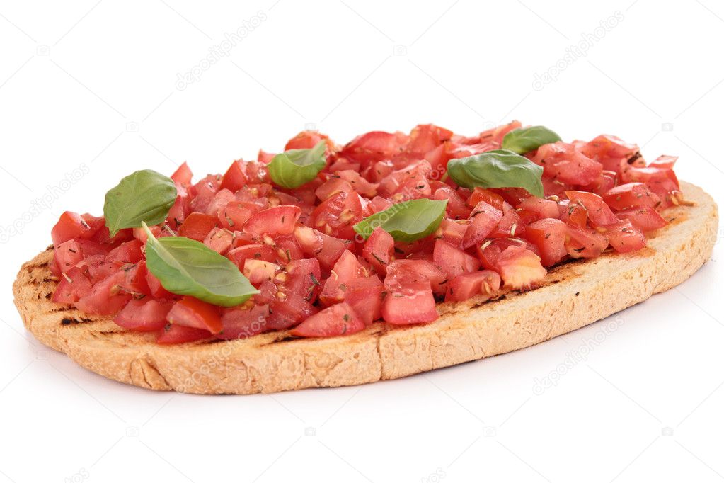 Tomato, and basil bruschetta