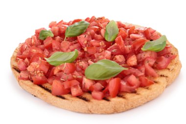 Bruschetta, domates ve fesleğen ile ekmek