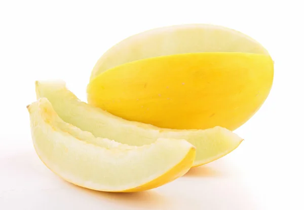 Na białym tle żółty melon — Zdjęcie stockowe