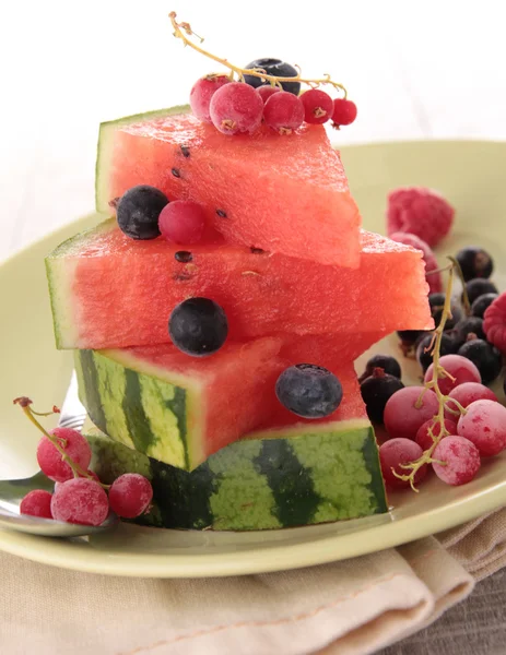 stock image Watermelon and berries fruits