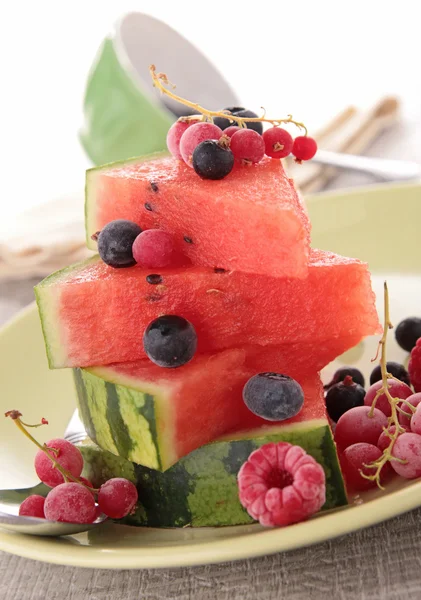 stock image Watermelon and berries fruits