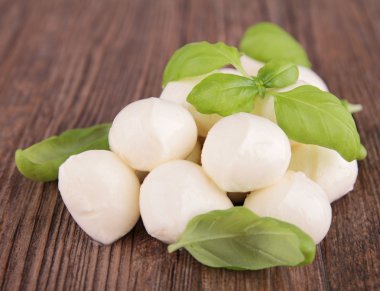 Mozzarella and basil clipart