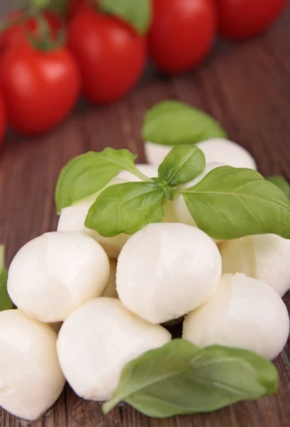 Mozzarella ball with tomato — Stock Photo, Image