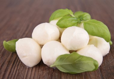 Mozzarella and basil clipart