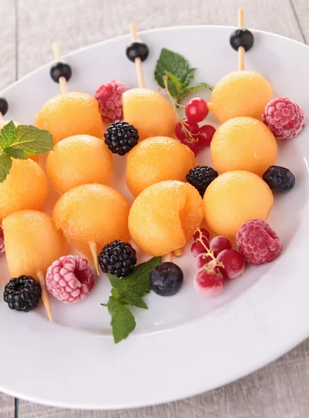 stock image Fresh melon and berries