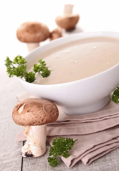 Миска грибного супа — стоковое фото