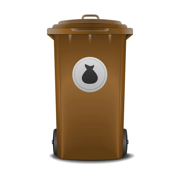 Contenedor de reciclaje marrón — Vector de stock