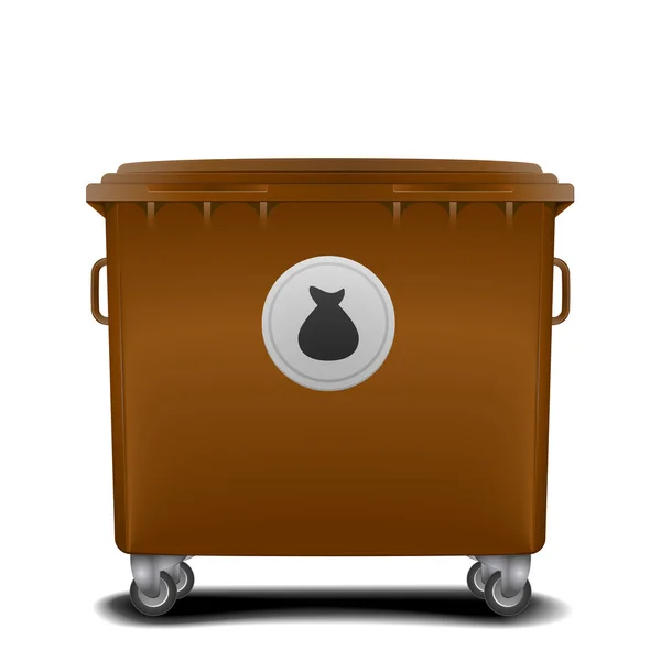 Brown recycling bin — Stock Vector