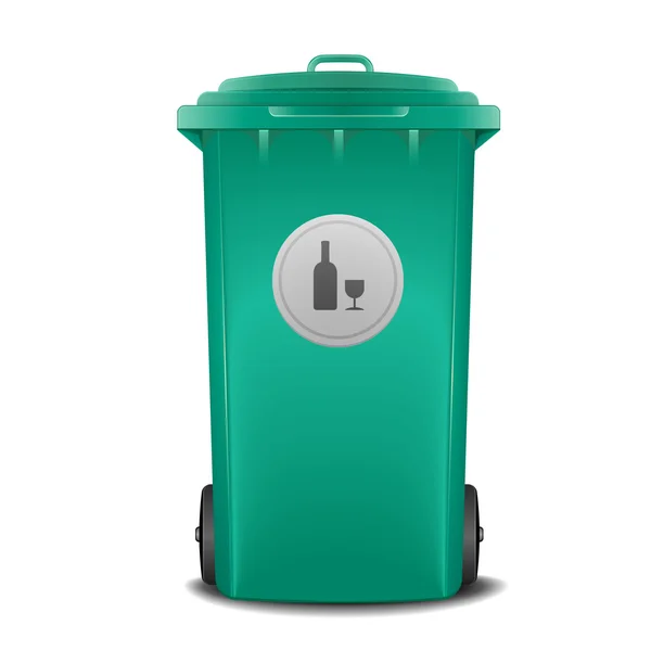 Papelera de reciclaje verde — Vector de stock