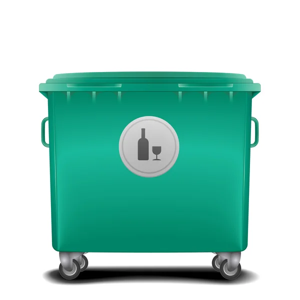 Contenitore di riciclaggio verde — Vettoriale Stock