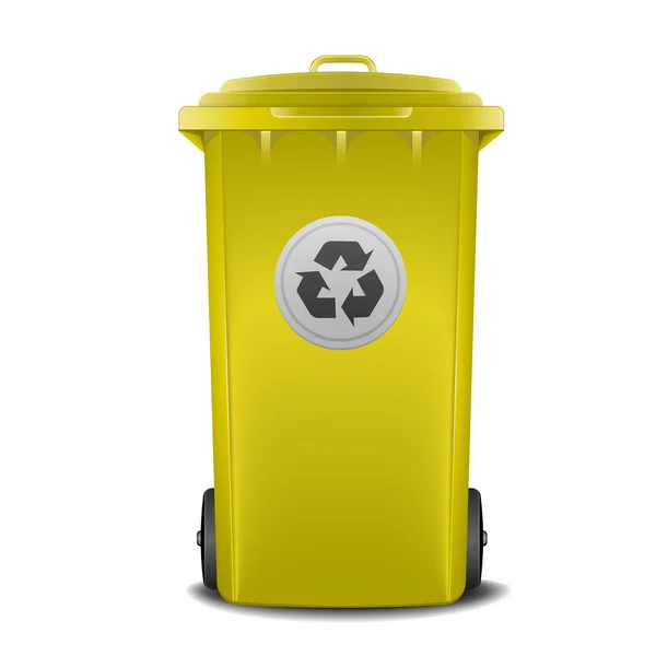 Contenitore di riciclaggio giallo — Vettoriale Stock